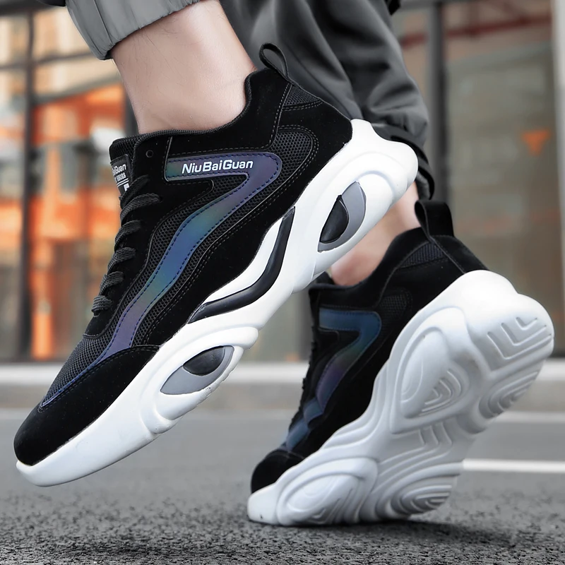 

2022 летняя сетчатая обувь для бега, флуоресцентная повседневная спортивная обувь, мужская обувь, дышащая и легкая