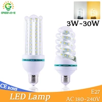 led bulb e27 e14 led lamps 30w 20w 16w 12w 9w 5w 2835smd ac 220v 240v lampara energy saving led corn lamp table light bombillas
