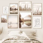 Плакат с пейзажем, настенная живопись, современный скандинавский пейзаж, картина для домашнего декора, принты для гостиной