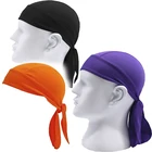 Модная мотоциклетная бандана, шарф для волос, подходящий для мужчин и женщин, однотонная Байкерская повязка на голову, тюрбан с длинным хвостом, шапка, аксессуары для волос