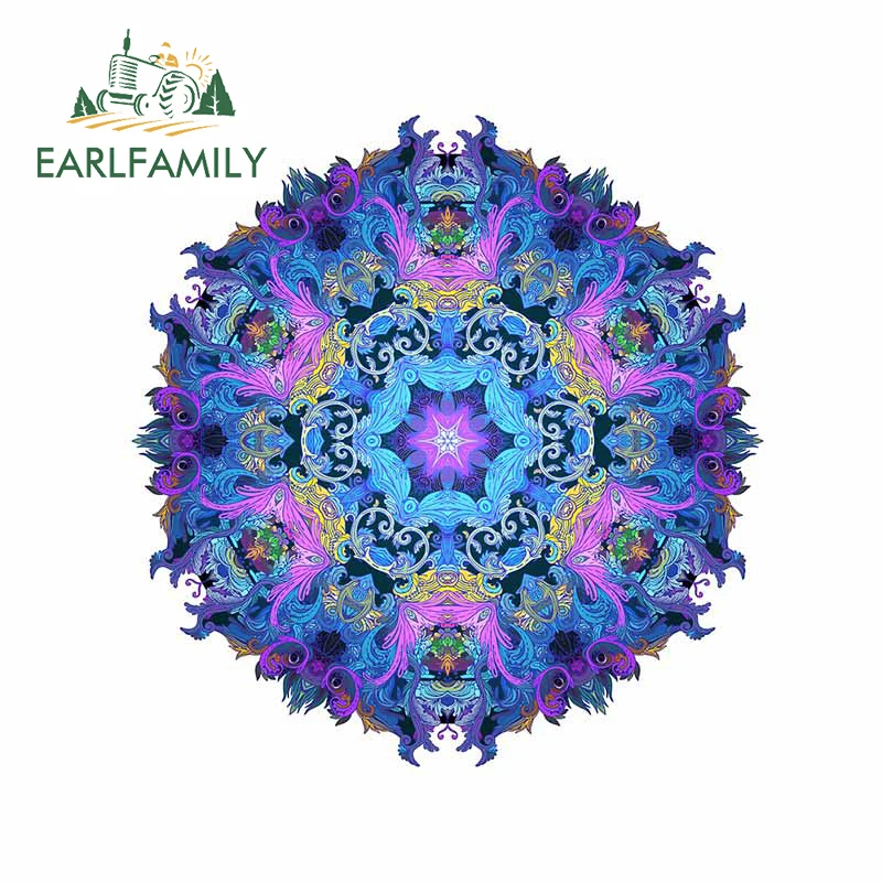 

EARLFAMILY 13cm x 12.4cm for Night Mandala Car Stickers Vinyl Window Laptop Family Wall Decal Funny Waterproof Graffiti Sticker