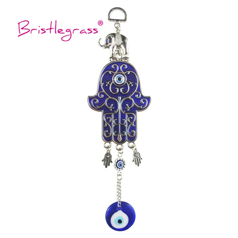 

BRISTLEGRASS Turkish Blue Evil Eye Flower Elephant Hamsa Hand Amulet Lucky Charm Wall Hanging Pendants Pendulum Bless Protection