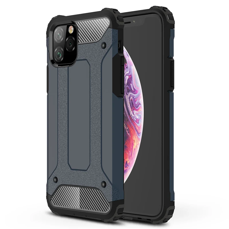 100 шт Гибридный Жесткий ПК Мягкий ТПУ силиконовый чехол для iPhone 11 Pro Max XS XR X 8 7 6 6S Plus Броня двухслойный Противоударный задняя крышка
