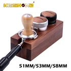 Подставка стойка для трамбовки кофейного фильтра, коврик-распределитель для эспрессо, 51 мм53 мм58 мм, Опорное основание, аксессуары для бариста из грецкого ореха