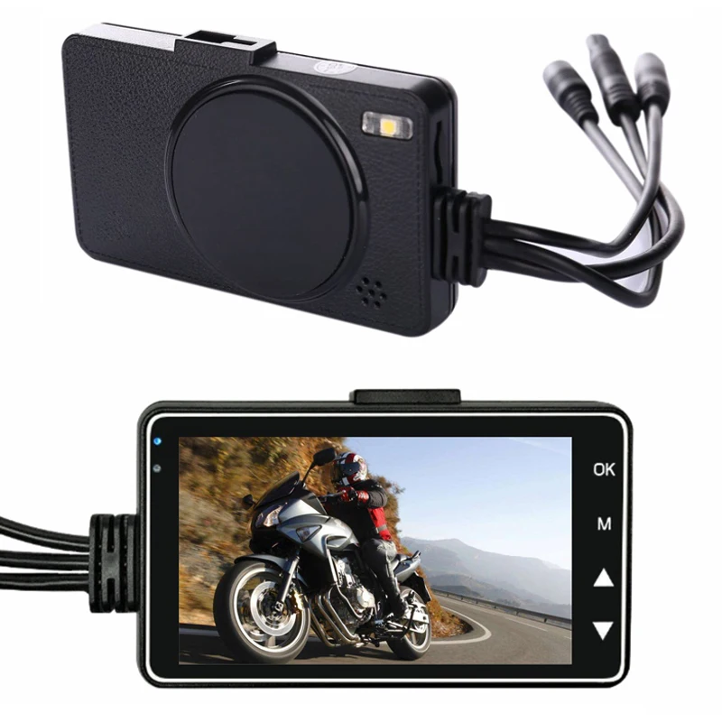 Motorbike Video Recorder Motorcycle Camera DVR Motor Dash Cam with Dual-track Front Rear night vision G-sensor |