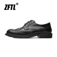 zftl mens dress shoes man brogue shoes male casual lace up shoes carved brock british male business shoes formal oxford shoes