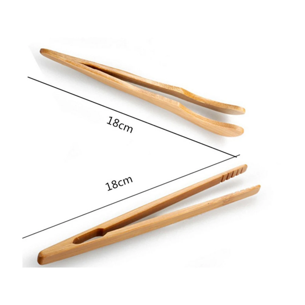 

2pcs/lot 18cm Bamboo Teaware Tea Clips Wood Toast Tong Wooden Toaster Bagel Bacon Squeezer Sugar Ice Tea Tongs