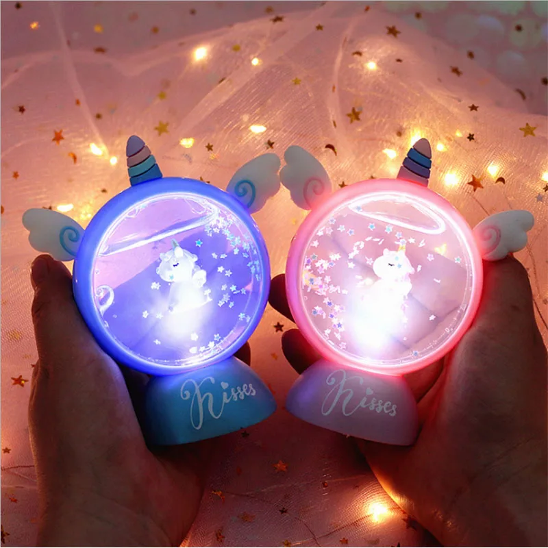 LED мультфильм украшения ночной светильник свет единорога детская комната лампы
