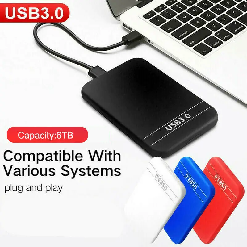 

2.5" USB 3.0 SATA HD Box 6TB HDD Hard Drive External Enclosure Case Support Up to 6TB Data Transfer Backup Tool For PC Laptop