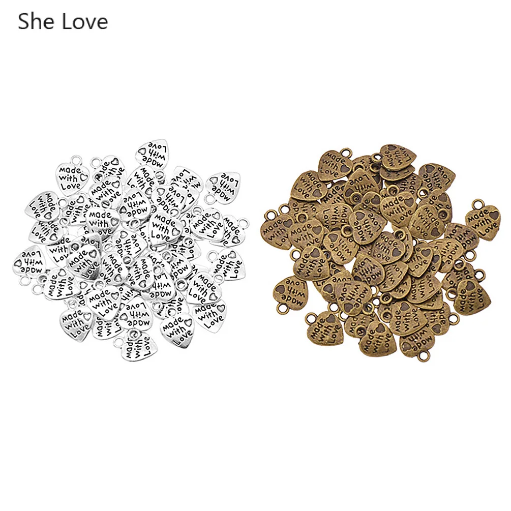 Детская Металлическая в форме сердца этикетки для одежды ручной работы 50 шт.