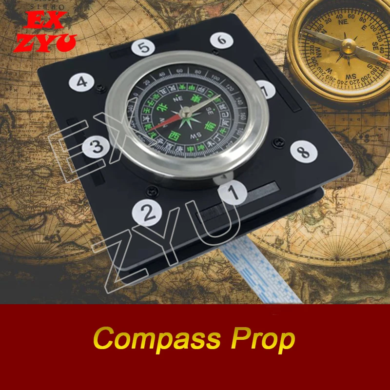 Фото Реквизит Magic Compass Реальная игра Escape Room Get Hidden Directions Clues by Compass to Run Out Chamber Room EX ZYU №2