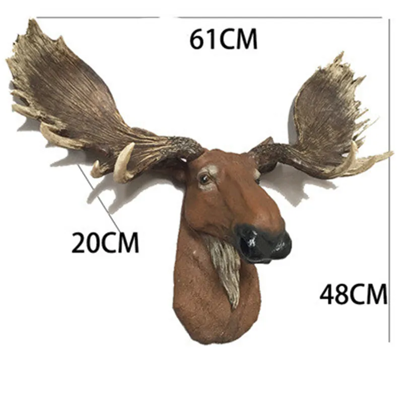 

SIMULATION ELK HEAD RESIN CRAFTWORK STEREOSCOPIC WALL ACCESSORIES LIVING ROOM ENTRYWAY BACKGROUND WALL ORNAMENTS X2818