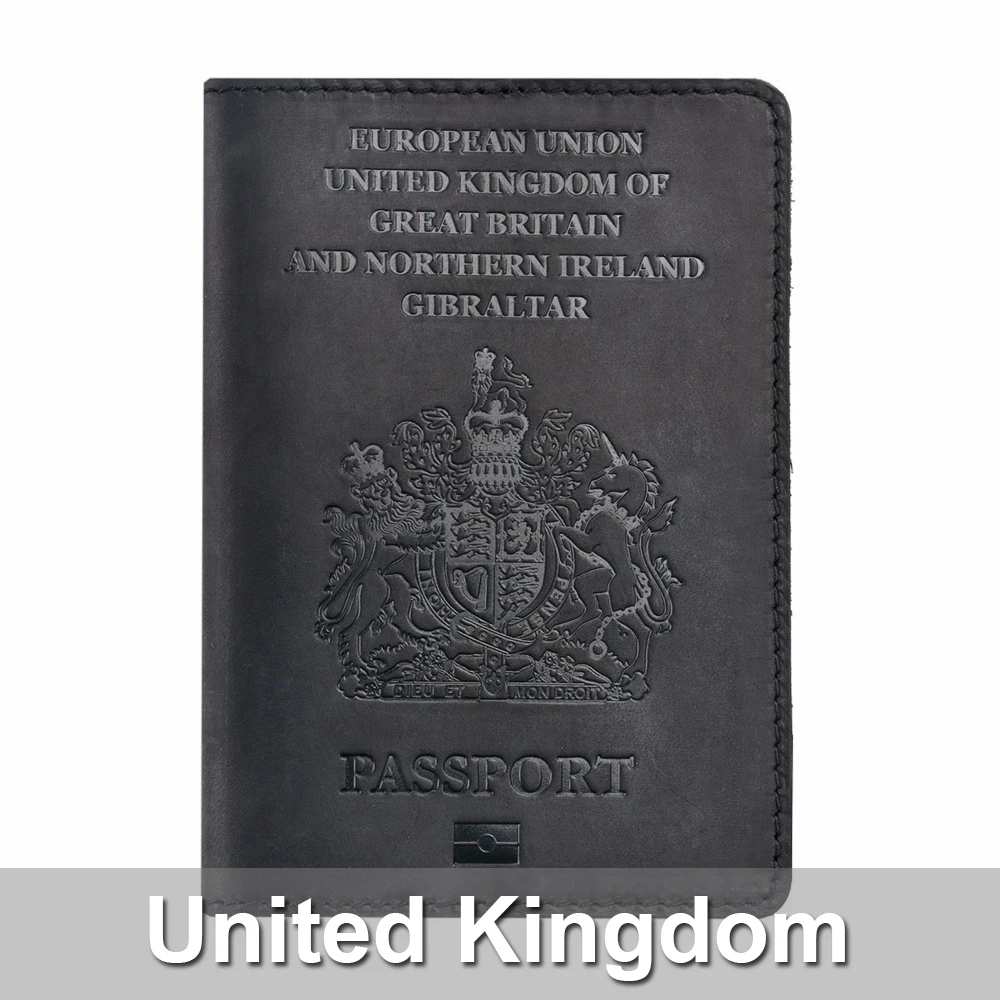 

Обложка для паспорта из натуральной кожи в английском стиле для Соединенного Королевства Британии, кредитный держатель для карт, чехол для ...