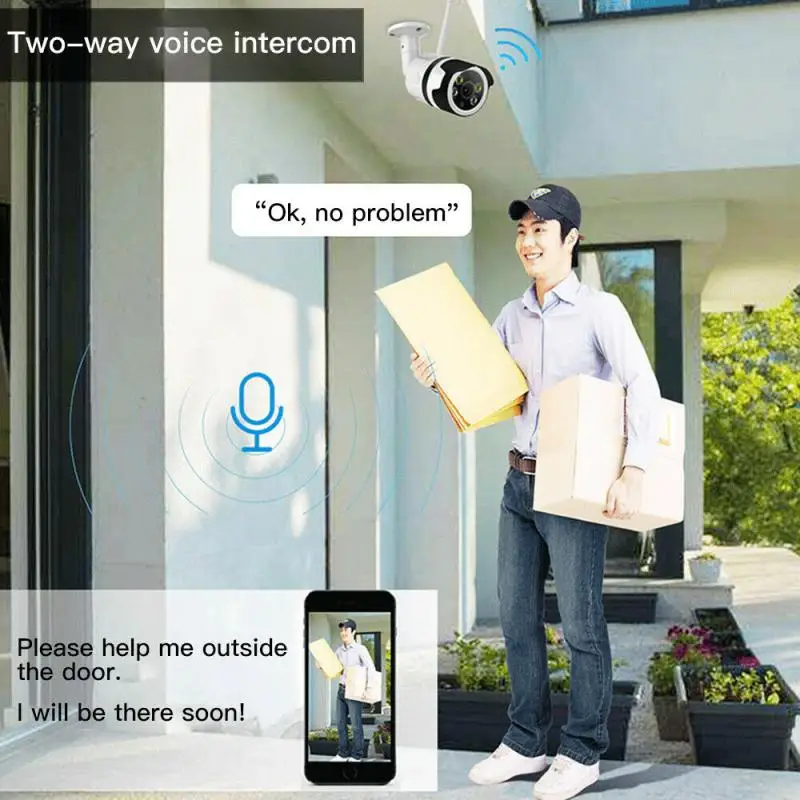 WIFI IP Camera 1080P Wireless P2P CCTV Bullet Security Outdoor IP66 Waterproof Cloud Storage Night Vision Monitor | Безопасность и