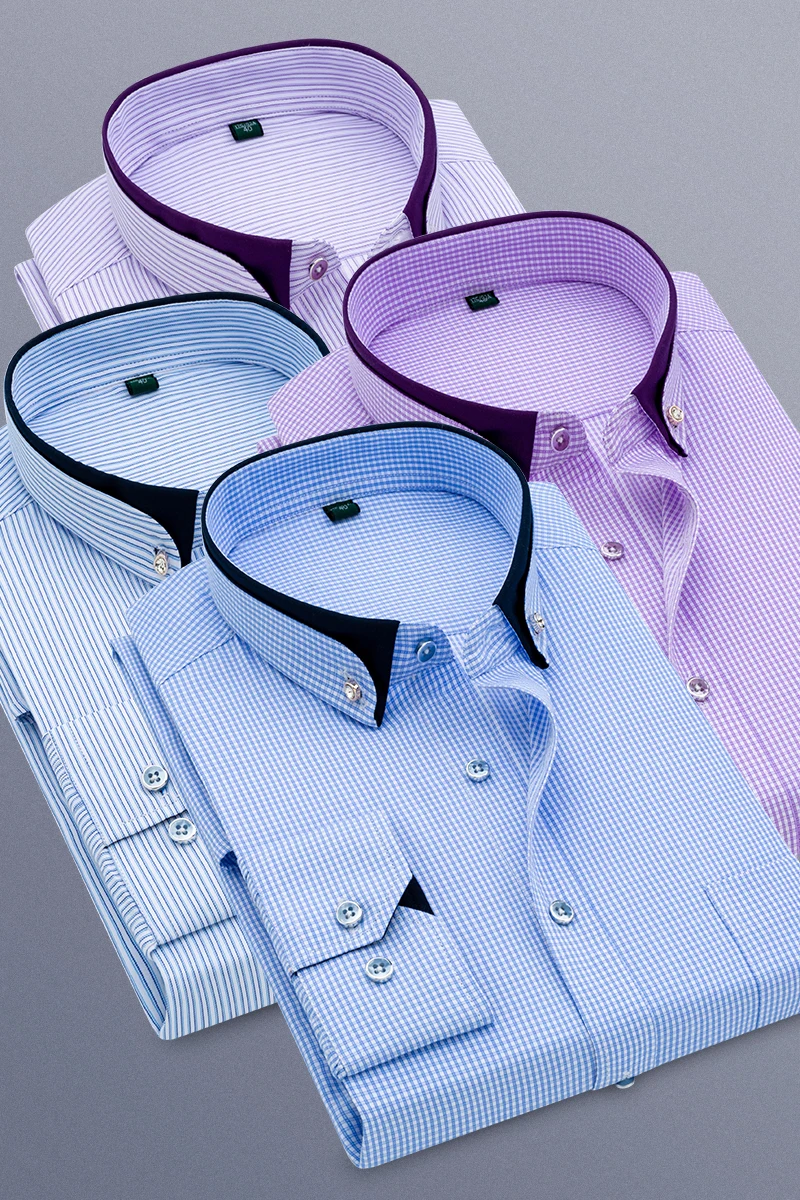 100% хлопок Мужские оксфордские рубашки высокого качества с длинным рукавом на