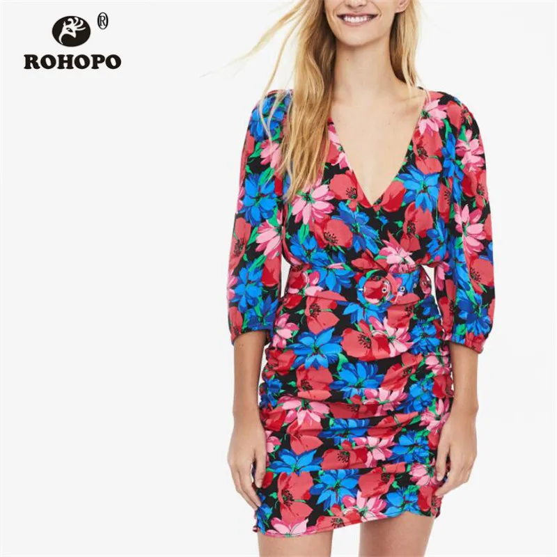 Рохопо красный ирис цветочные драпированные осенние шикарные платья три