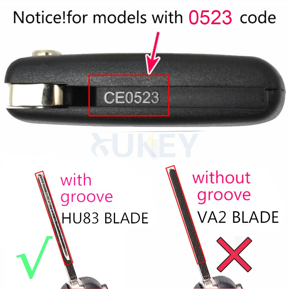 

CE0523 Modified Flip Folding Car Key Shell Case Fob Cover For Peugeot 306 308 3008 For Citroen C2 C4 Berlingo HU83 3 Button