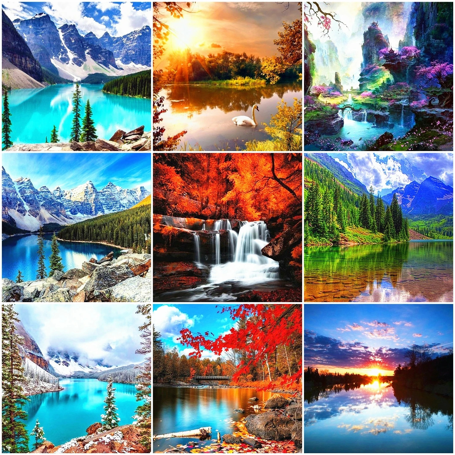 

AZQSD Алмазная вышивка горная мозаика полная дрель картина Стразы алмазная живопись пейзаж Вышивка крестиком домашний декор