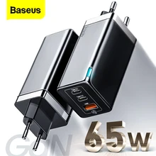 Baseus 65W GaN Fast Charger Type C PD Quick Charge 4.0 QC3.0 EU US Plug 3 Ports USB Portable Charger For iPhone 12 Huawei Xiaomi