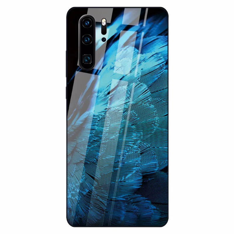 17 Чехол из закаленного стекла для huawei P30 P20 Lite mate 20 Lite перо черный чехол s для huawei Honor 9 10 Lite 8X MAX P Smart Z Nova 3 - Цвет: 17