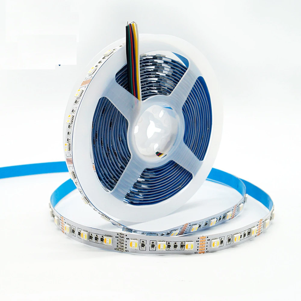Светодиодная лента RGBCCT 5 цветов в 1 водонепроницаемая гибкая 5050 RGB + CCT(RGBW RGBWW) м 12 В 24