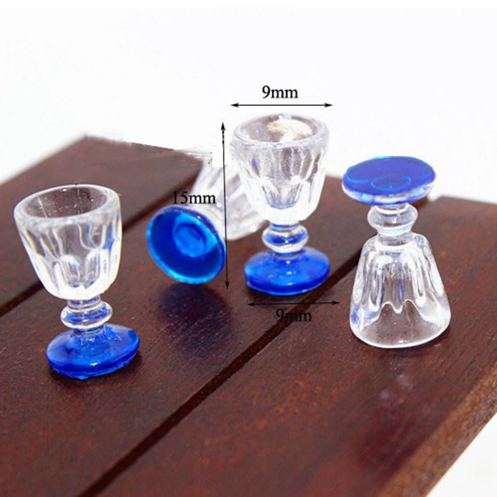 4Pcs 1/12 Dollhouse Miniature Accessories Mini Resin Wine Glasses Simulation Goblet Model for Doll House Decoration ob11 images - 6