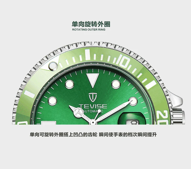 Tevise Top Brand Luxury Men Mechanical Watches Automatic waterproof Stainless Steel Men Wristwatches Relogio Masculino