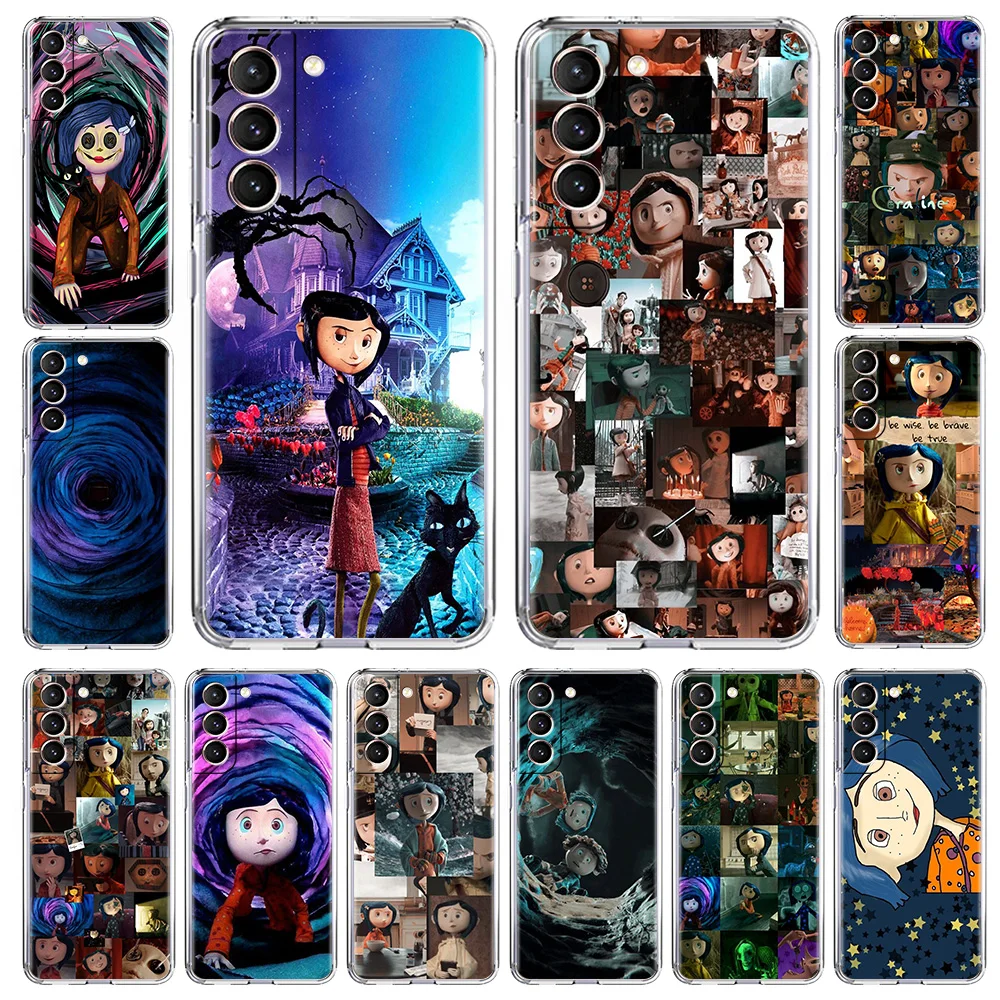 

Coraline and the magic door Movie Phone Case For Samsung Galaxy S20 FE S21 S10 S10E Note 20 Ultra 10 Lite Plus M31 Clear Cover