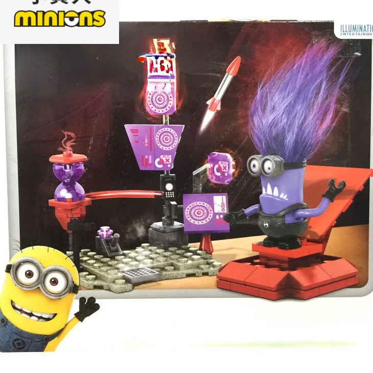 

MINIONS Cartoon Cute Creative Personality Building Blocks Fire Brigade Laboratory Beach Day Children's Educational Toys