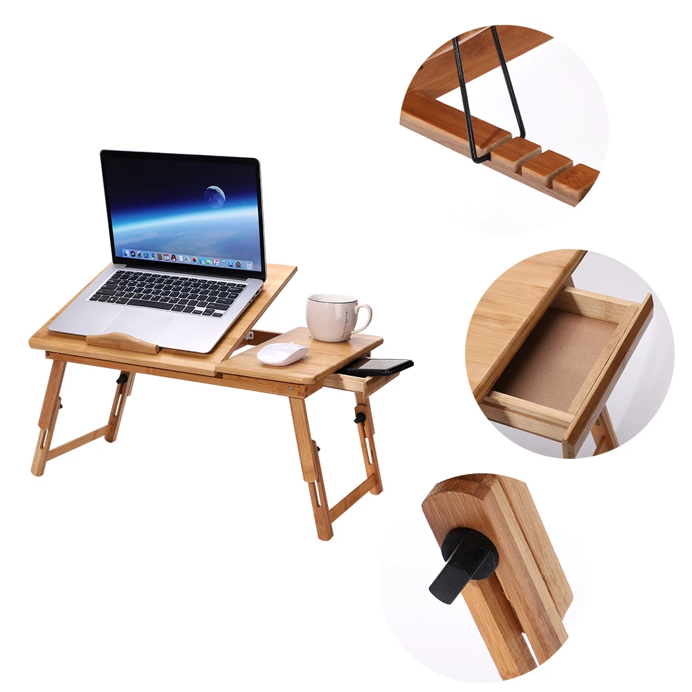 Стол для ноутбука большой поднос кровати Регулируемый наклонный Топ складной