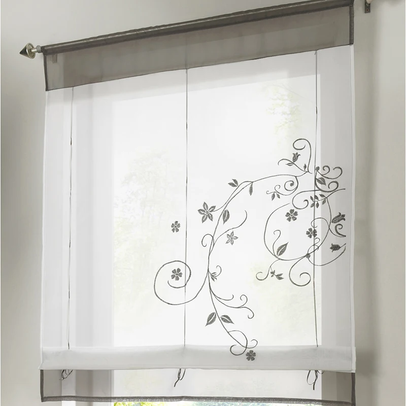 Короткие Занавески для разделения комнаты тюлевые занавески с вышивкой гостиной