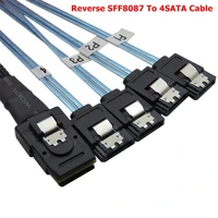 cabledeconn reverse mini sas 36pin sff 8087 to 4 sata7p cable for hdd 0 5m 1m