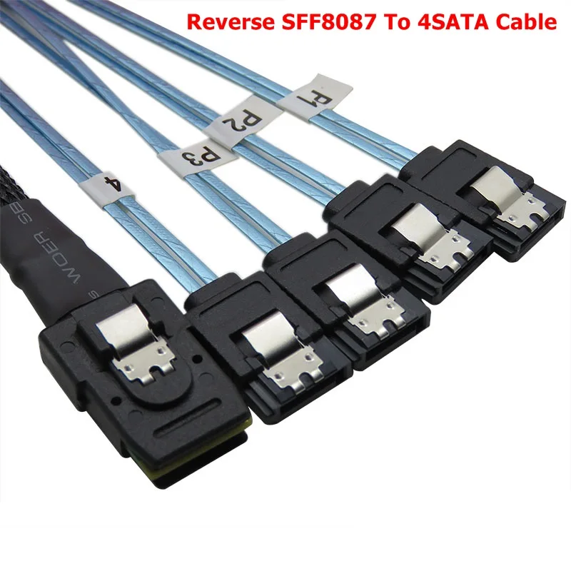 CableDeconn обратный Mini SAS 36pin SFF 8087 до 4 SATA7P кабель для HDD 0 5 м 1 м|reverse cable|cable reversiblecable c |