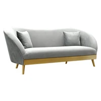 european style furniture 3 seater sleeping couch living room velvet upholstery sofa with gold legs