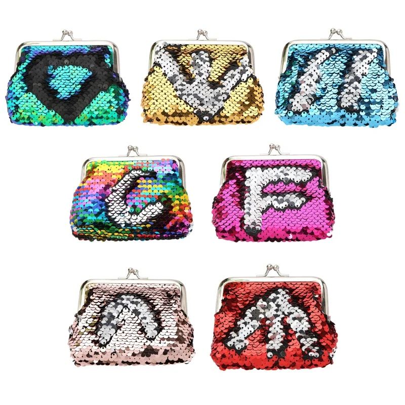 Блестящий кошелек с блестками на застежке для монет держатель карт клатч сумка