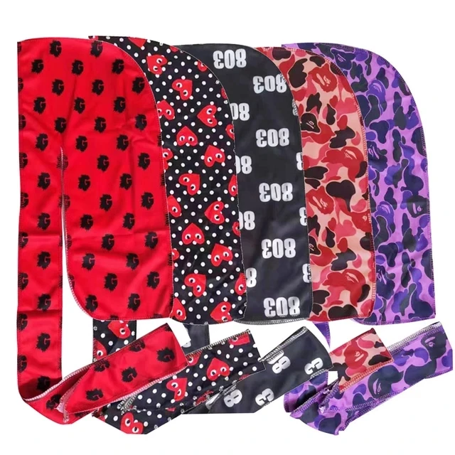 

red black durag designer durags du rag for boyfriend girl friend 5pcs a lot free shipping