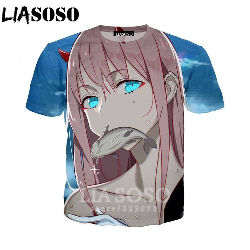 LIASOSO/Толстовка для мужчин и женщин с принтом Zero Two Girl футболка 3D Darling In The Franxx Fish