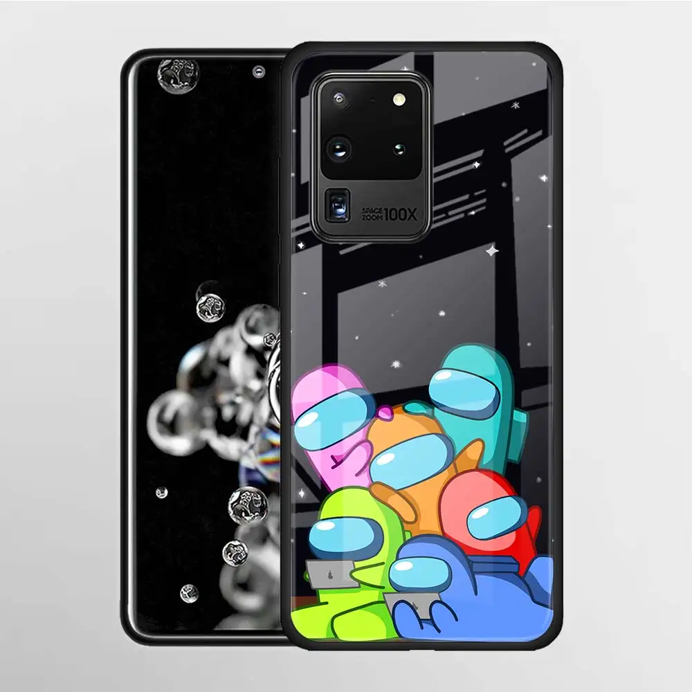 

Among Us Game Tempered Glass Case For Samsung Galaxy S21 S20 FE S20 Ultra S10e S10 Lite S9 S8 Plus 5G Shell Cover Coque