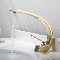 single handle hot and cold waterfall faucet mound basin modern bathroom