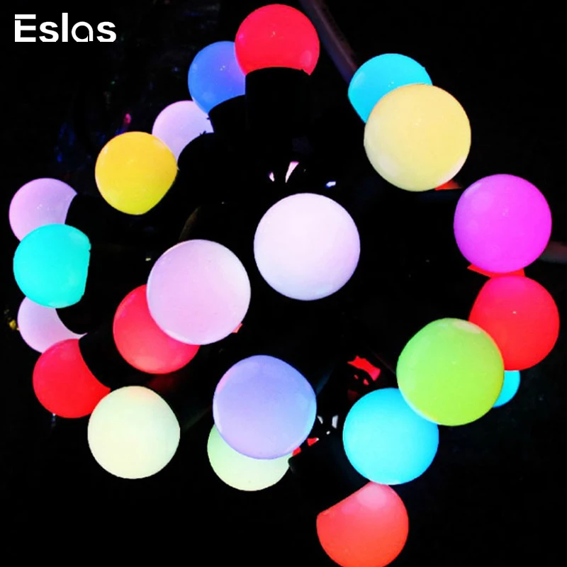 Eslas Fairy Garland LED Ball String Lights 220V EU Plug Waterproof IP65 Outdoor ball Christmas Holiday Wedding Party Decotation | Освещение