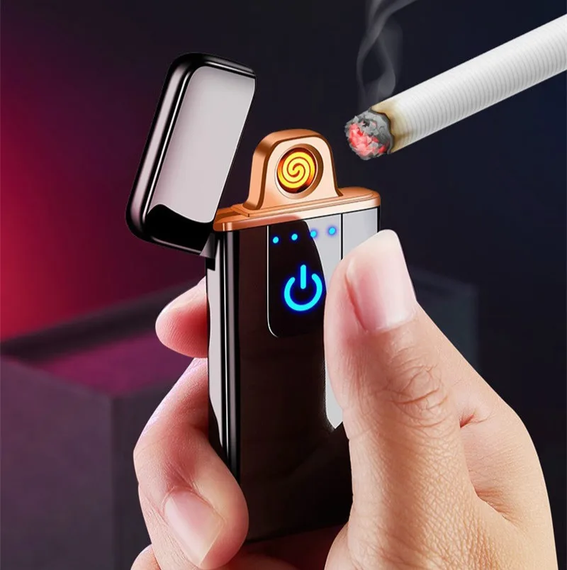 

Electric Double-sided Tungsten Cigarette Lighter USB Charging lighter Windproof Touch Control Portable Rechargeable Lighters