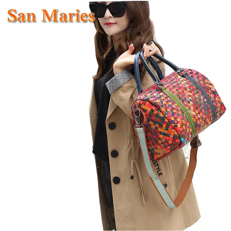 

San Maries High Quality Women Handbag Shoulder Boston Bag Ladies Tote Sac A Main Genuine Leather Purses And Handbags
