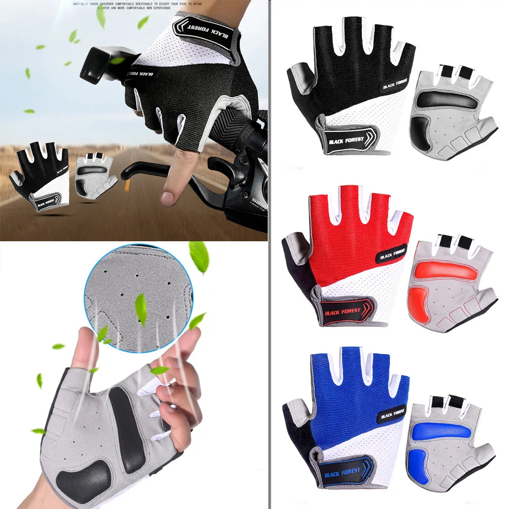 Unisex Cycling Anti-slip Anti-sweat Men Women Half Finger Gloves Breathable Anti-shock Sports MTB Bike Bicycle Glove | Спорт и