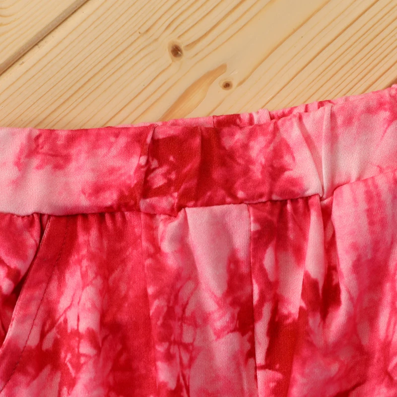 

1-6Years Children Boy Girl Autumn Suit Tie-Dyed Printed O-Neck Long-Sleeves Top + Elastic-Waist Long Pants Outfits