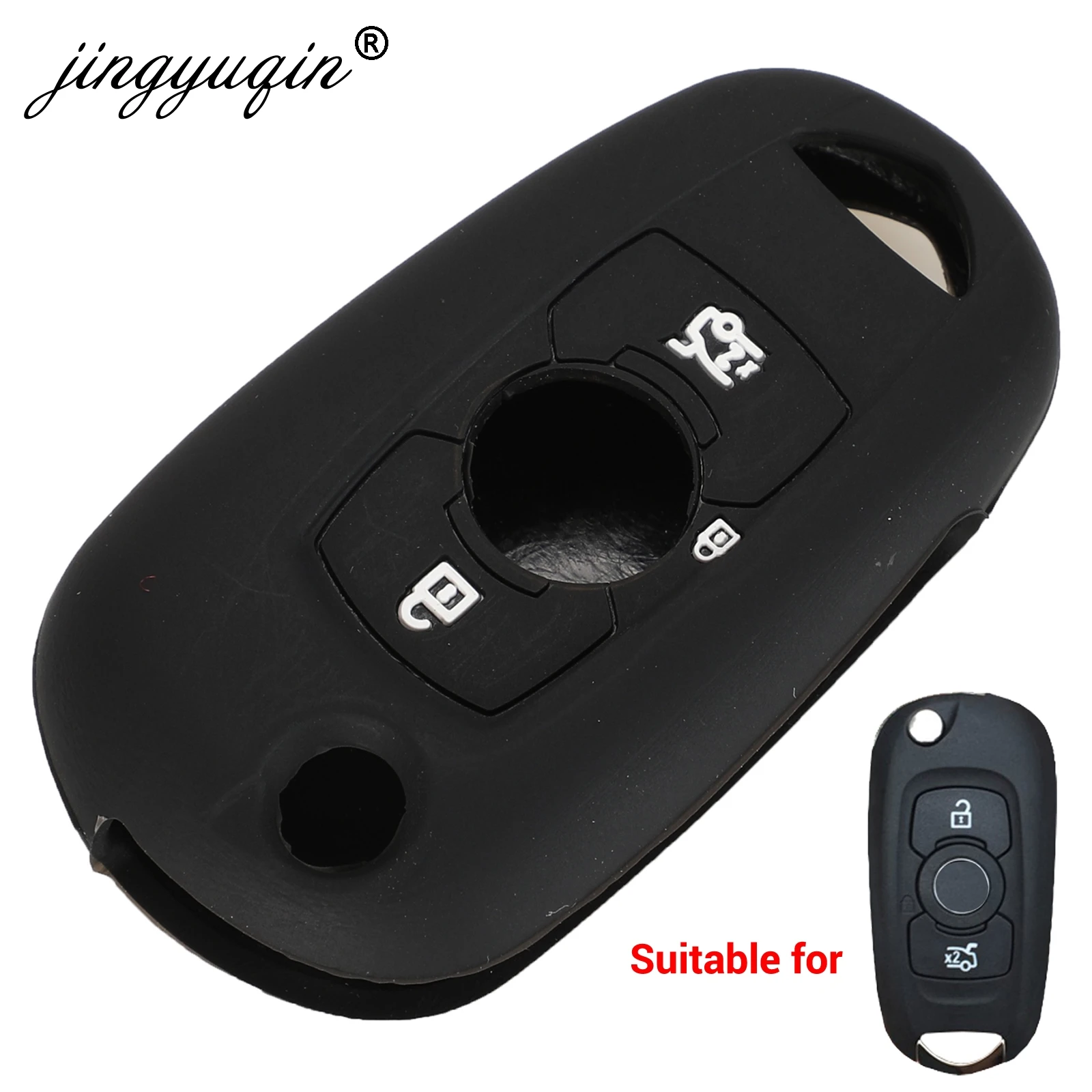 

Jingyuqin силиконовый чехол для ключей от машины для Buick Verano Envision Regal Chevrolet Cruze Opel Vauxhall Astra K Corsa E чехол дистанционного брелока