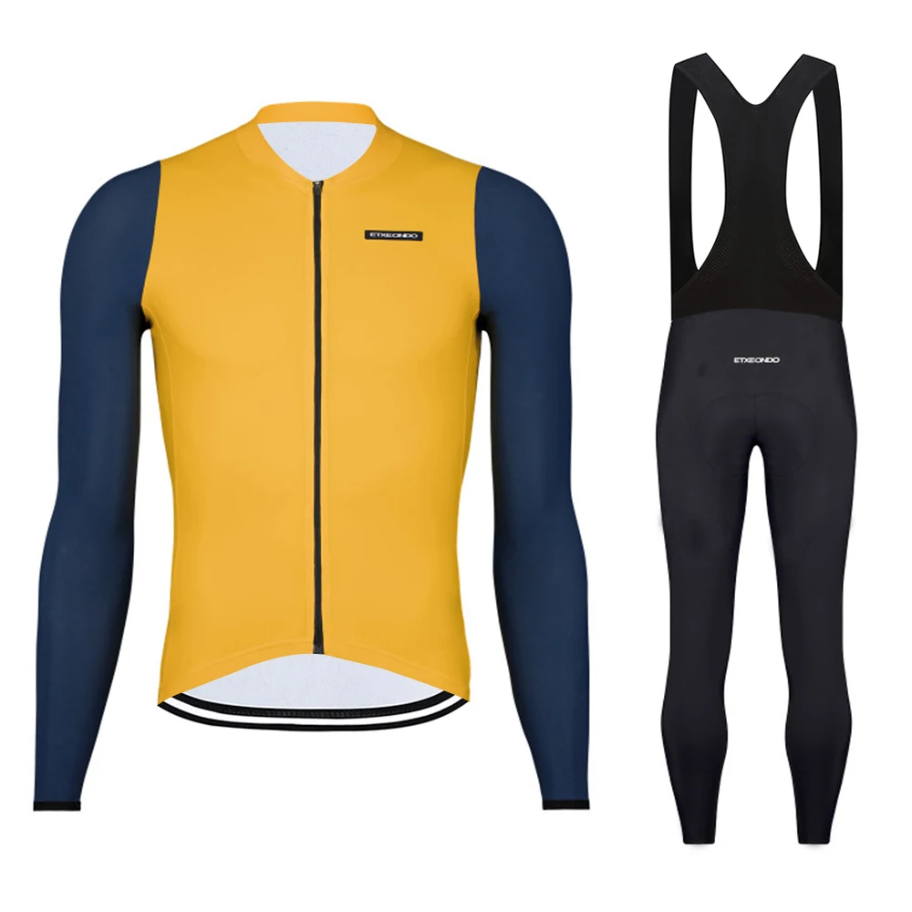 

Etxeondo Spring/Autumn Male Pro Team Long Jersey Pants Set for Bike Sleeve Suit Cycling Breathable Men Shirt Sport Wear Clothes