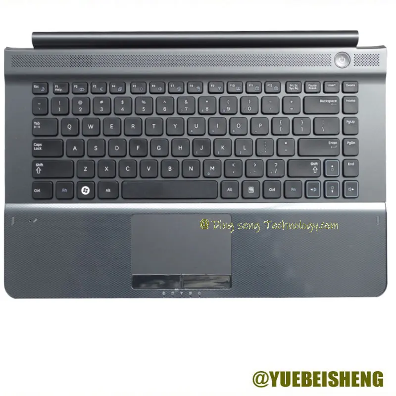 

YUEBEISHENG New/Org For Samsung NP RC410 RC420 RC411 Palmrest US keyboard uppper cover case Touchpad,Gray