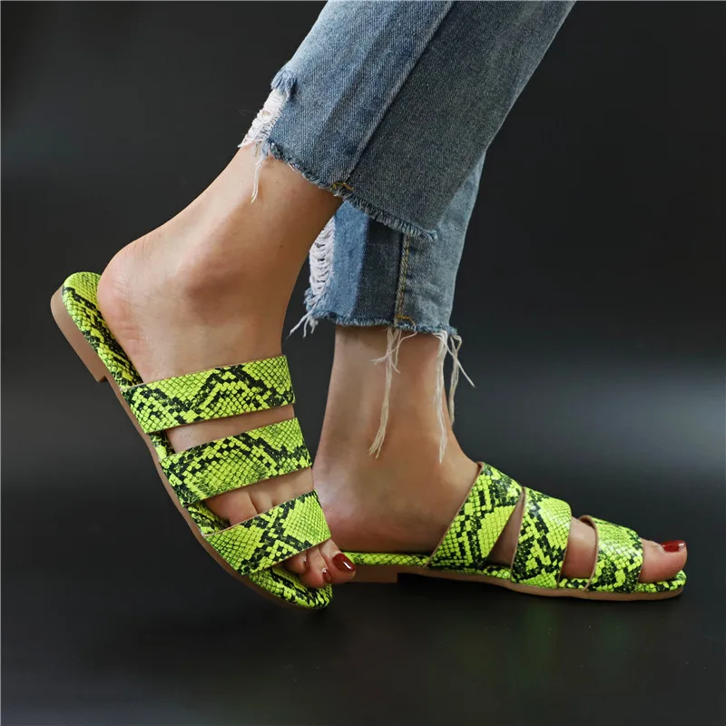 

Shoes Snake Totem Three-layer Non-slip Outdoor Women Beach Slippers Sandals Flat Bottom Ladies Slippers Zapatillas Casa Mujer