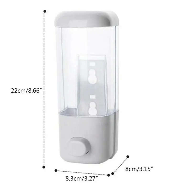 

500ml Hand Press Soap Dispenser Clear Liquid Lotion Soap Dispenser Mounted Storage Bathroom Cont Self-Adhesive Wall Shampoo Q7D2