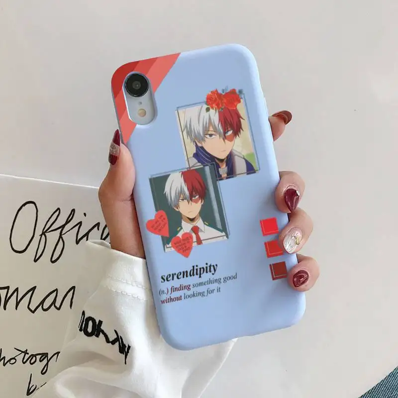 

Todoroki icons aesthetic Liquid Silicone Phone Case for iPhone 11 Pro Max XR XS X Cover for iPhone 6 6S 7 8 Plus Cases